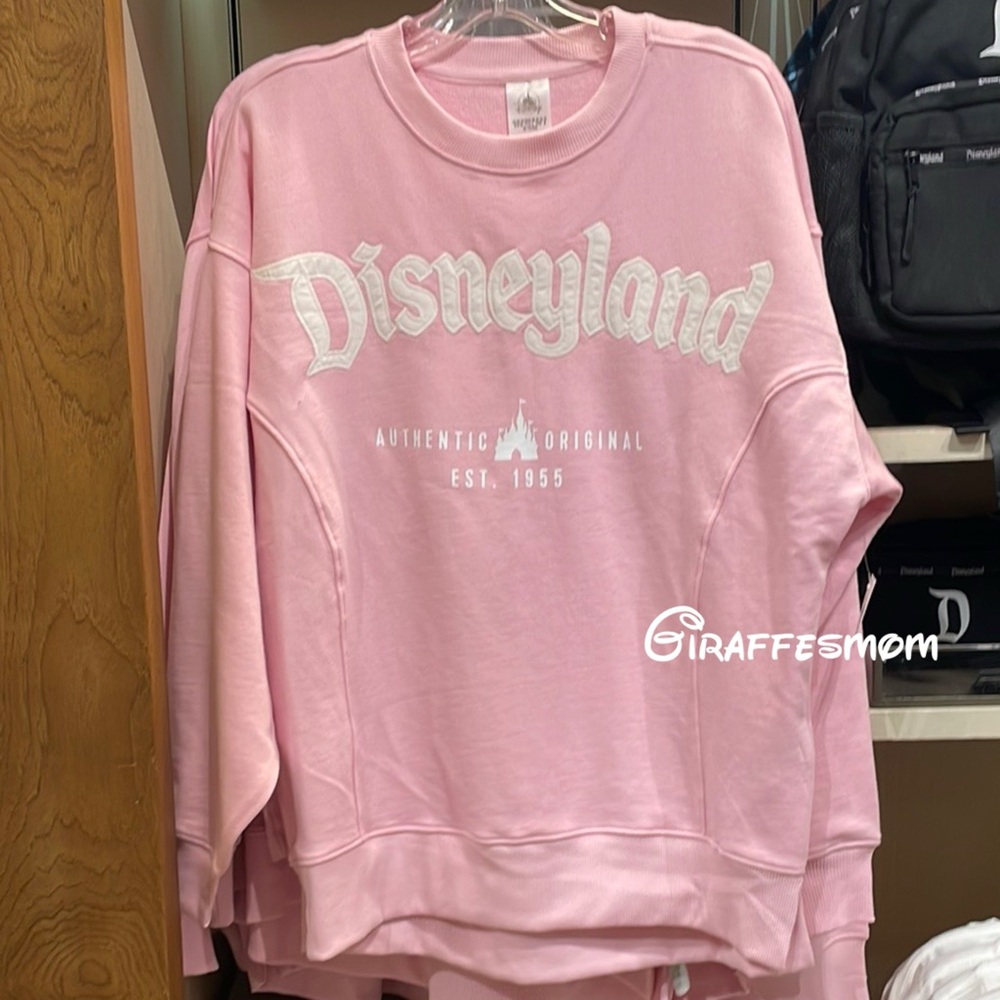 Disneyland Authentic Original 1955 Castle Pink  Crewneck Sweater
